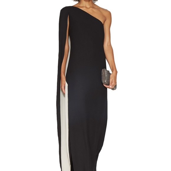Halston Heritage Dresses & Skirts - Halston One Shoulder Long Cape Dress size 0